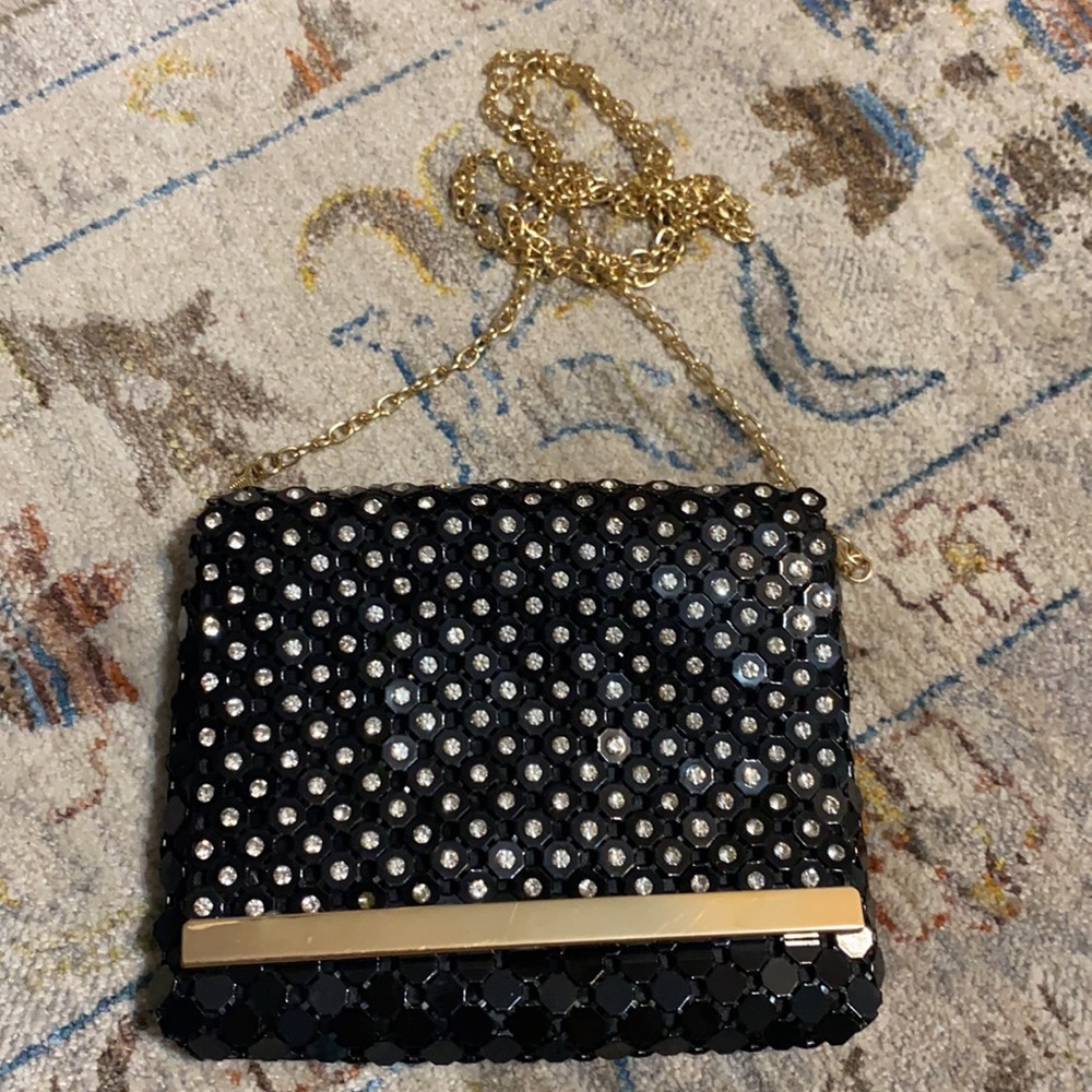 Black Chain rhinestone purse